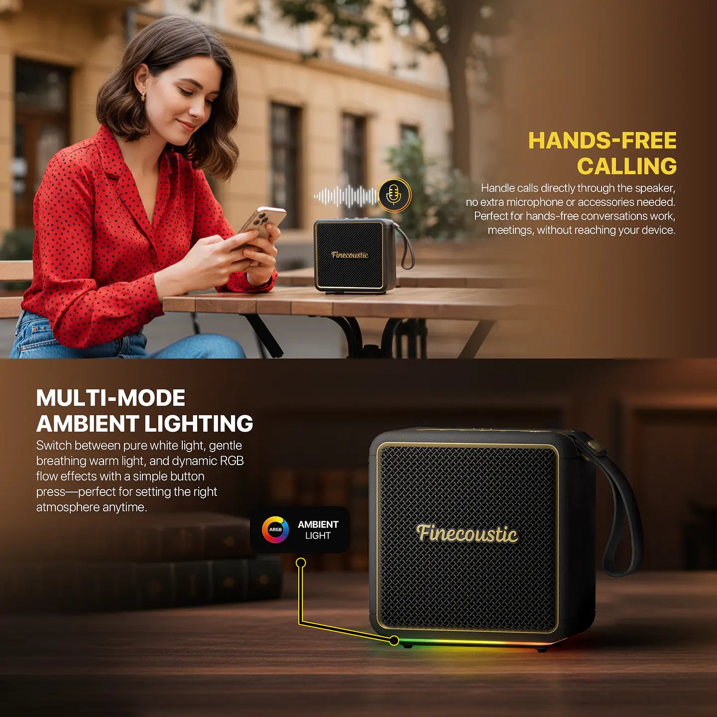 Parlante Bluetooth Fantech Fbs1 Finecoustic Hako Nomad 30w Hifi Negro – imagen 5