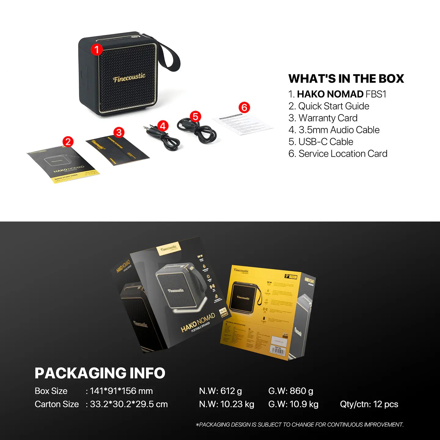Parlante Bluetooth Fantech Fbs1 Finecoustic Hako Nomad 30w Hifi Negro – imagen 2