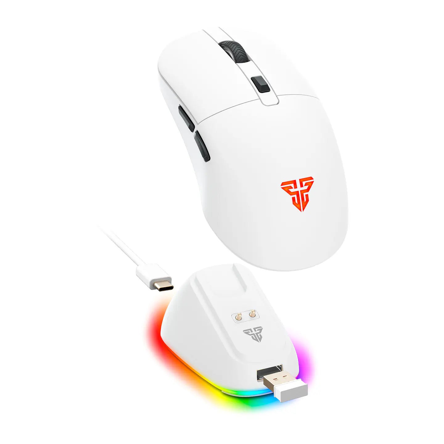 Mouse Gamer Inalámbrico Fantech Wg9rd Kanata + Dock Carga Blanco