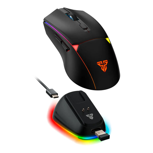 Mouse Gamer Inalámbrico Fantech Wg7v2rd Crypto II + Dock Carga Negro