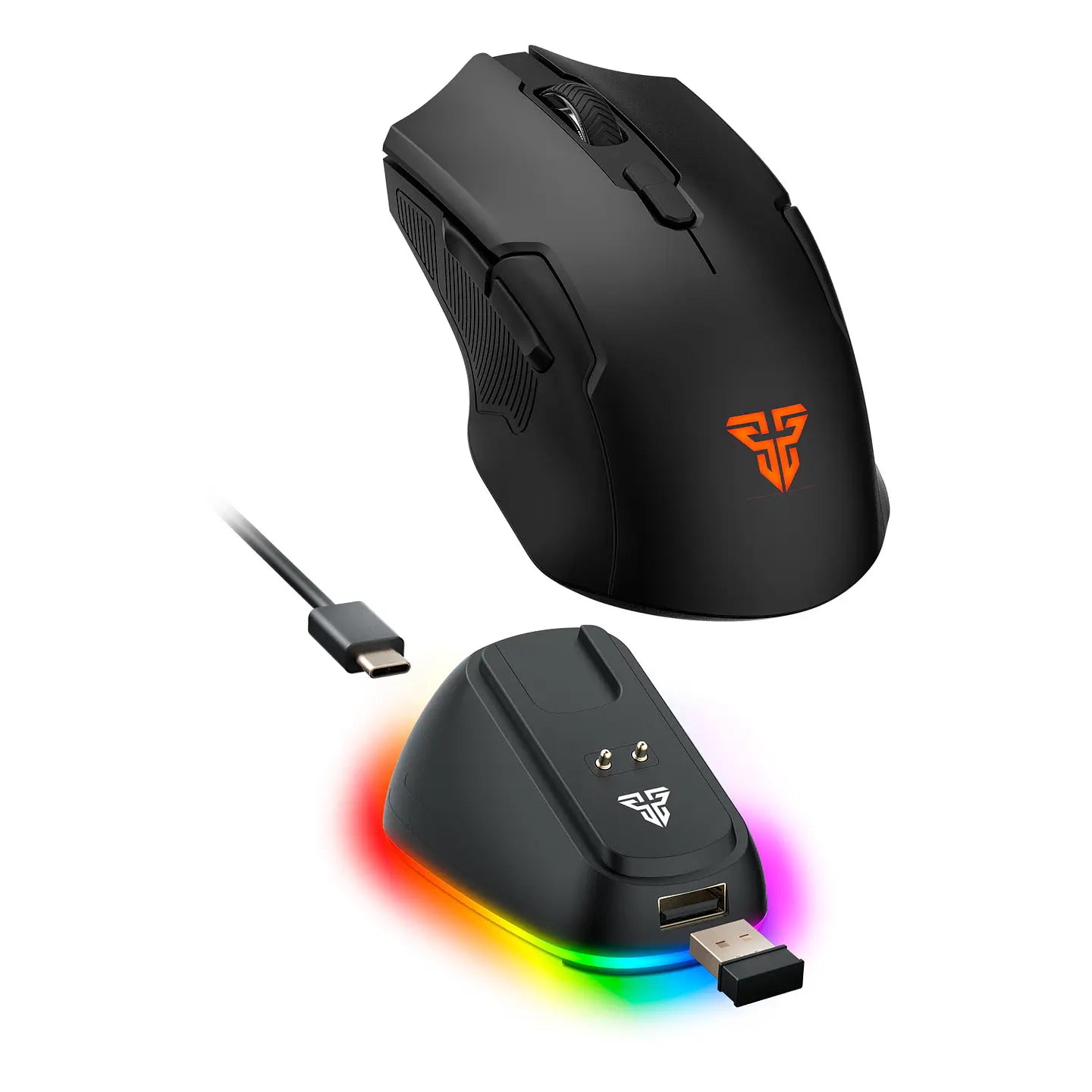 Mouse Gamer Inalámbrico Fantech Wg11v2rd Cruiser II + Dock Carga Negro