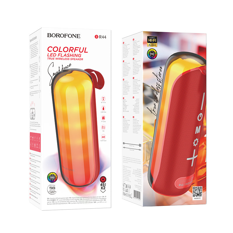 Parlante Inalambrico Bluetooth Borofone Br44 Fm Usb Tws Rojo – imagen 4