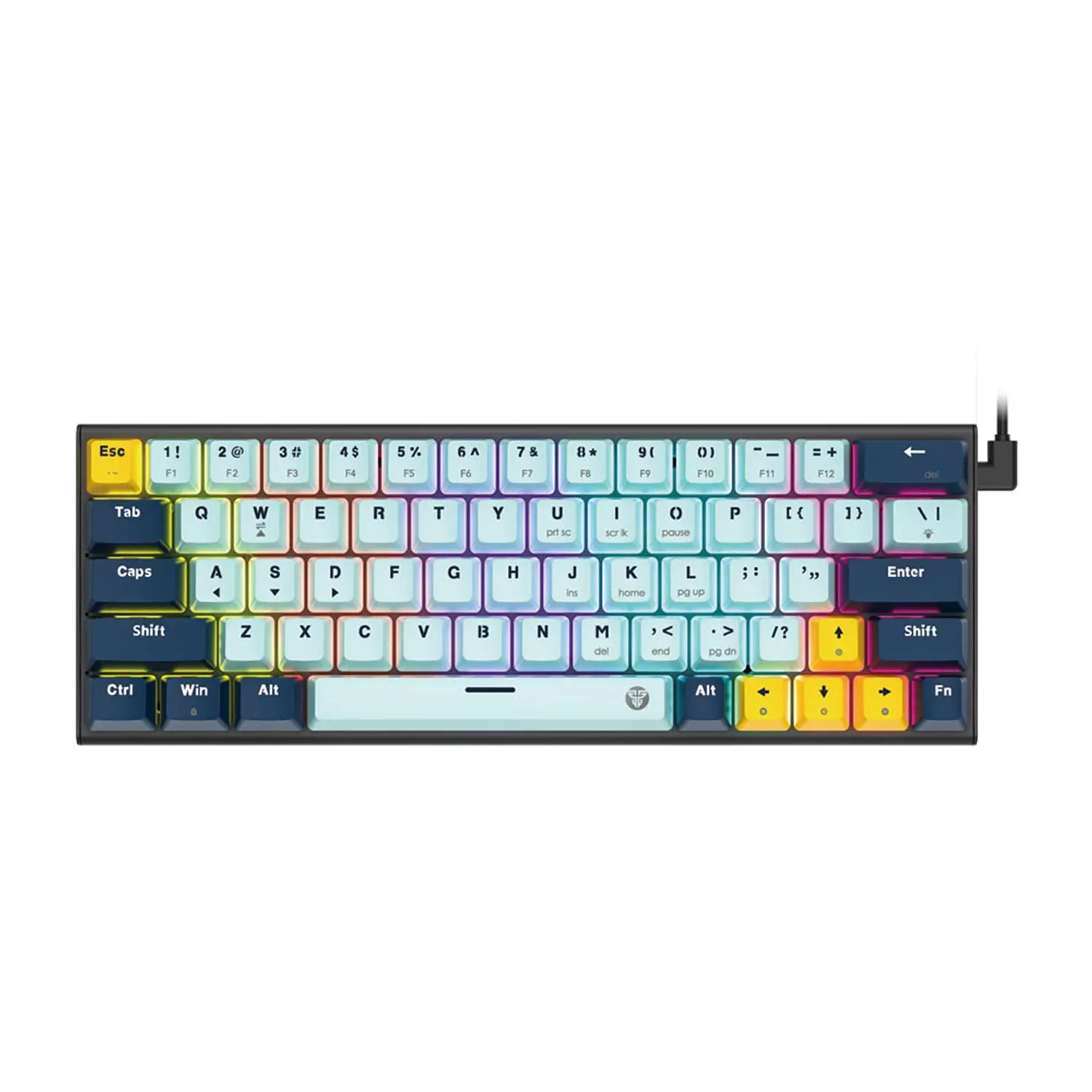 Teclado Gamer Mecanico Fantech Atom63 Rgb Sky Blue Mk874v2