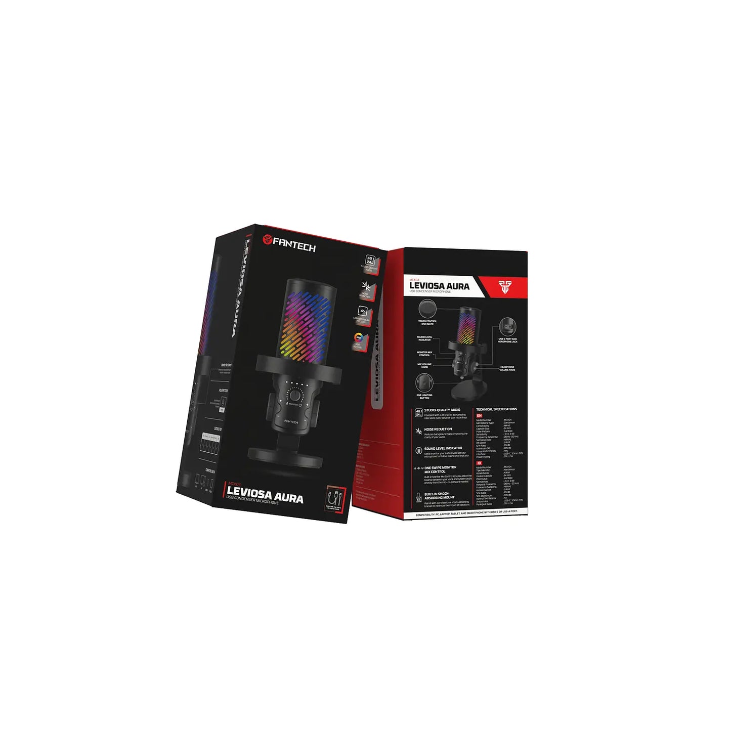 Micrófono Gamer Streaming Fantech Leviosa Aura Mcx04 Negro – imagen 2
