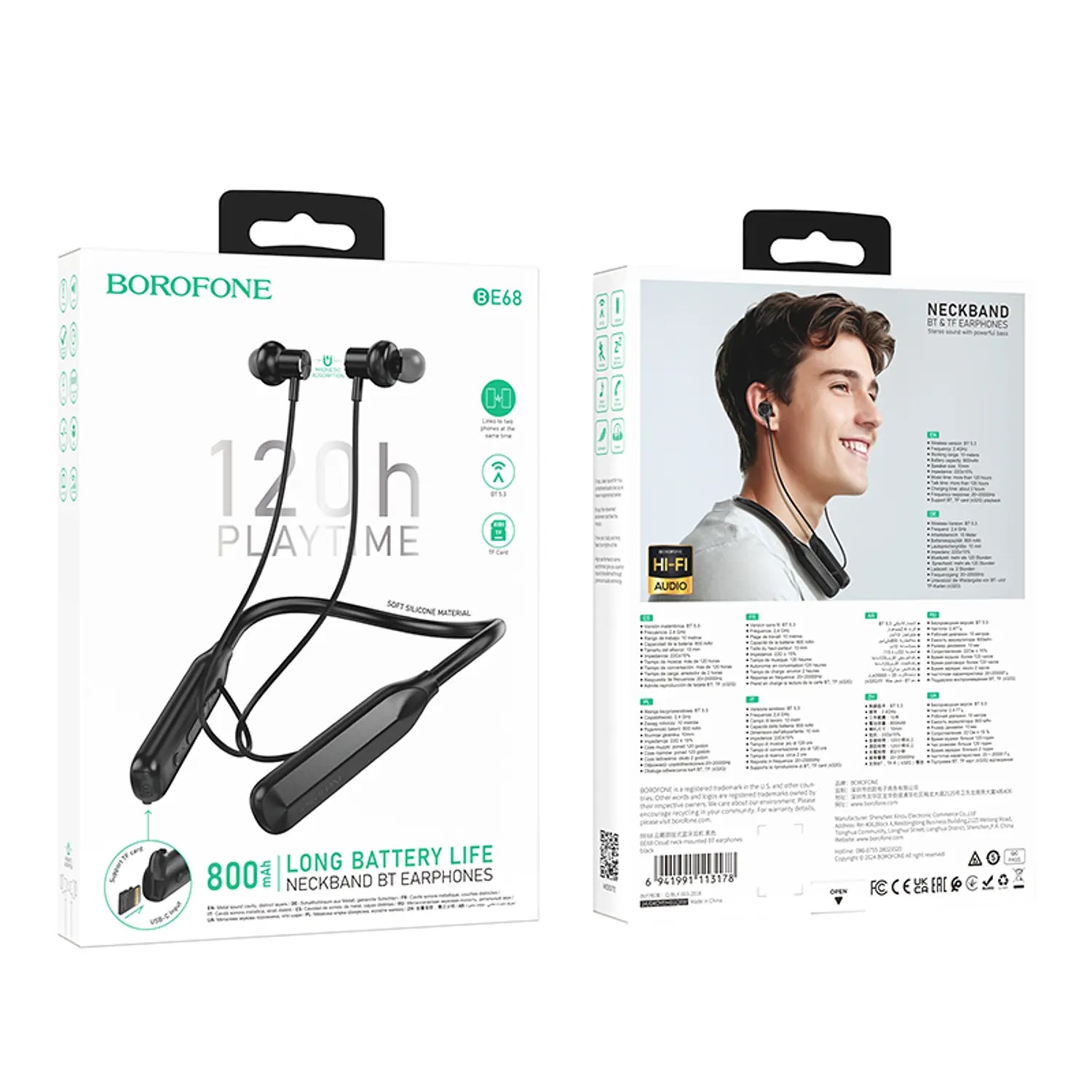 Audífonos Bluetooth In Ear Borofone Be68 Cloud Negro – imagen 3