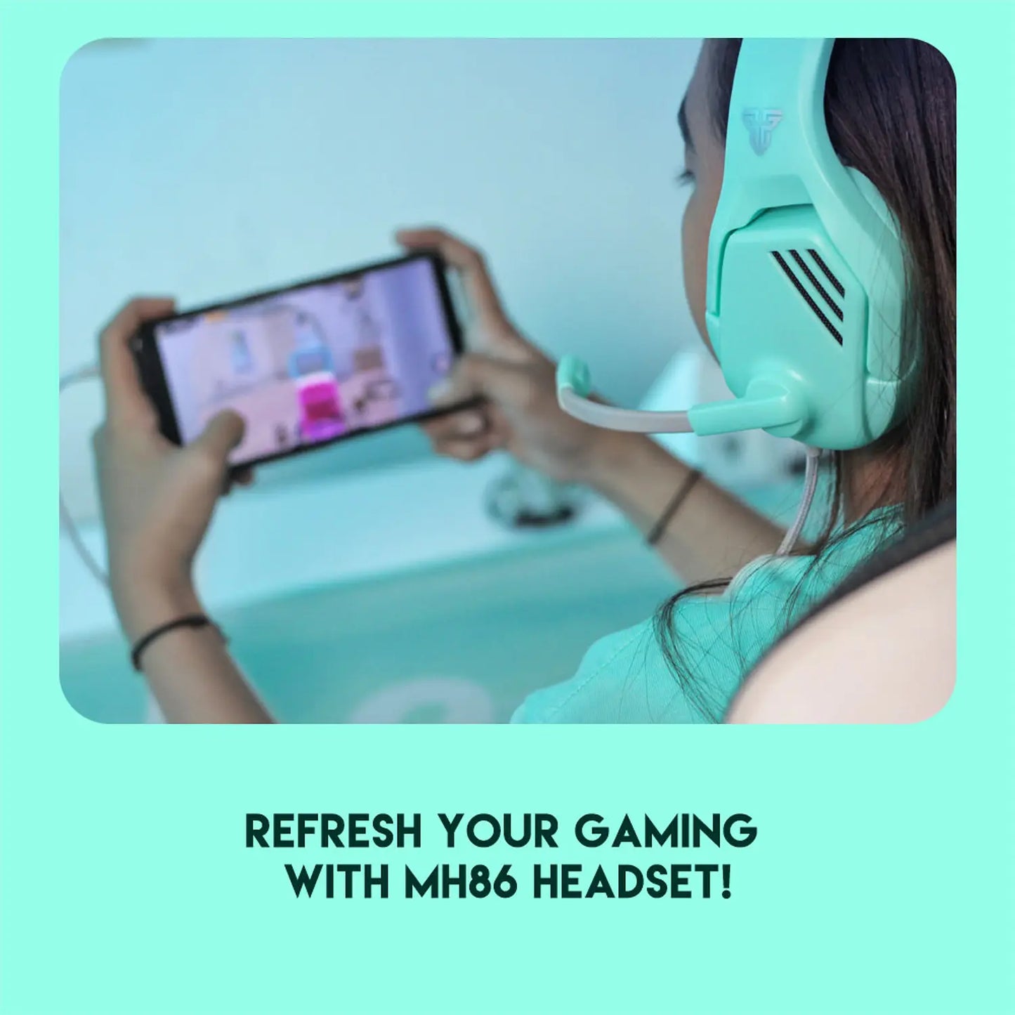 Audifono Gamer Fantech Valor MH86 Mint Multiplataforma Verde – imagen 3