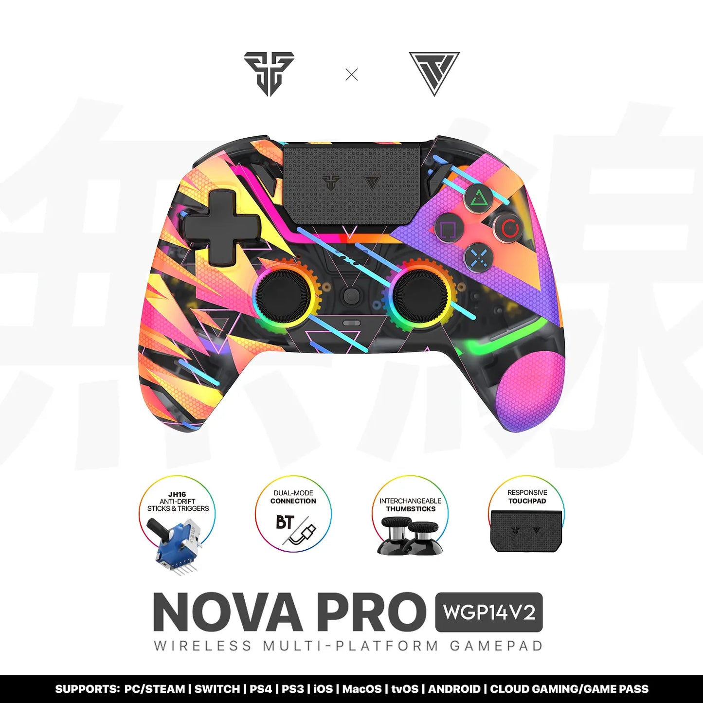 Control Joystick Fantech Inalámbrico Nova Pro Rgb WGP14V2 Solaris – imagen 4