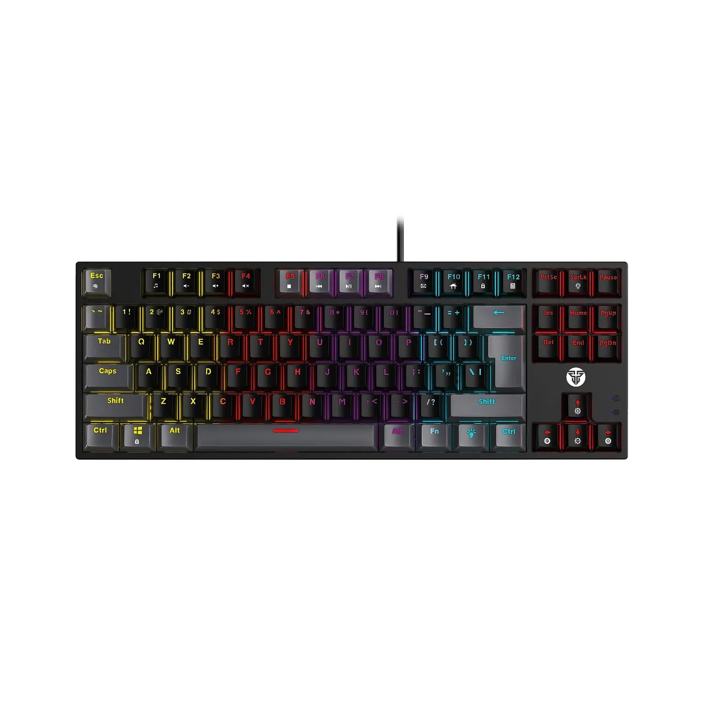 Teclado Gamer Mecanico Fantech Atom87 Rgb Usa Mk876v2 Red Negro