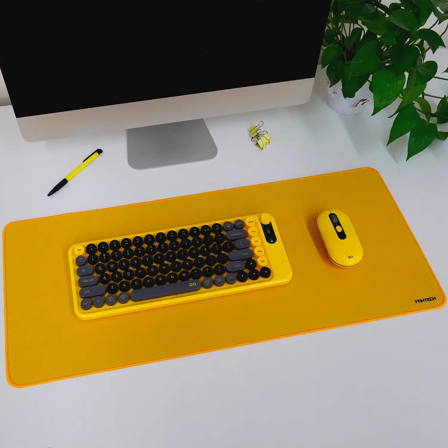 Mousepad Gamer Fantech Mp70 Rosado Xl 70x30cm Amarillo – imagen 4