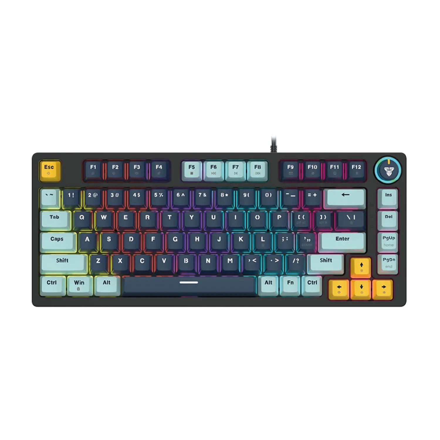 Teclado Gamer Mecanico Fantech Atom81 Mk875v2 Navy Rgb Red
