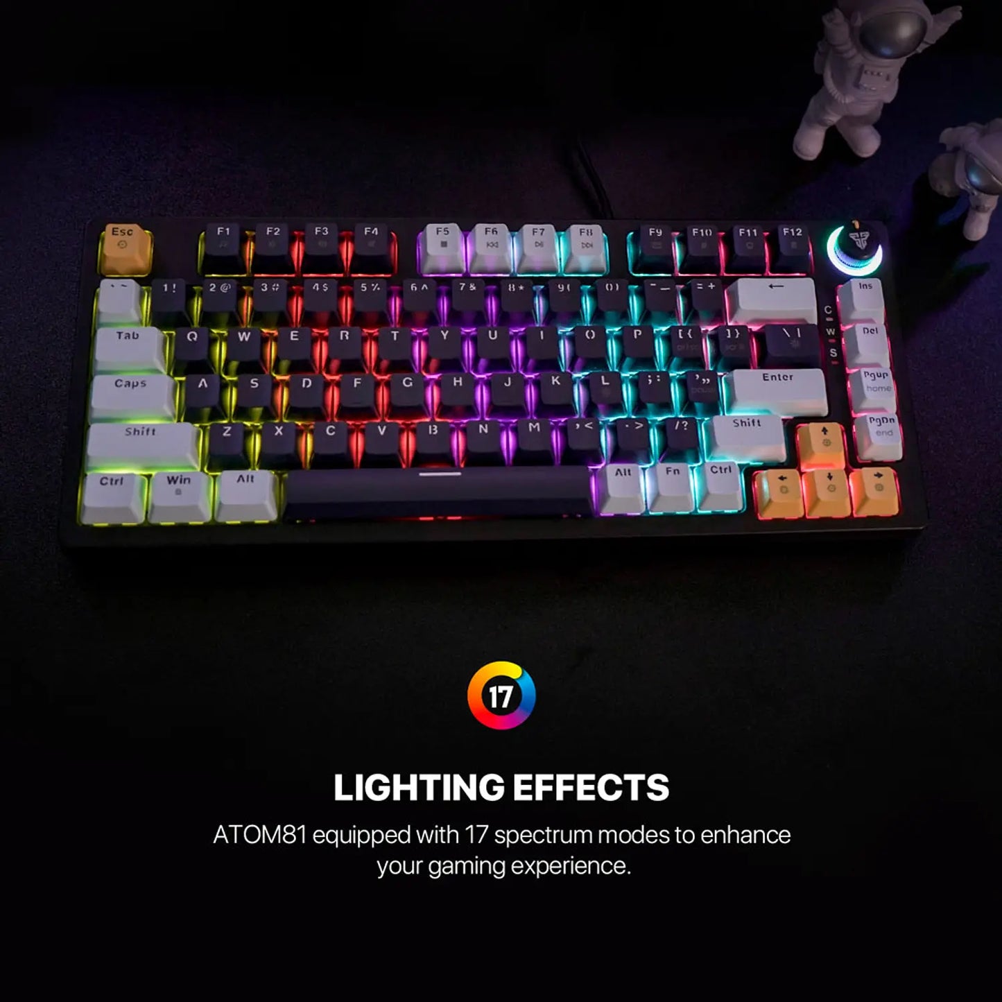 Teclado Gamer Mecanico Fantech Atom81 Mk875v2 Navy Rgb Red – imagen 2