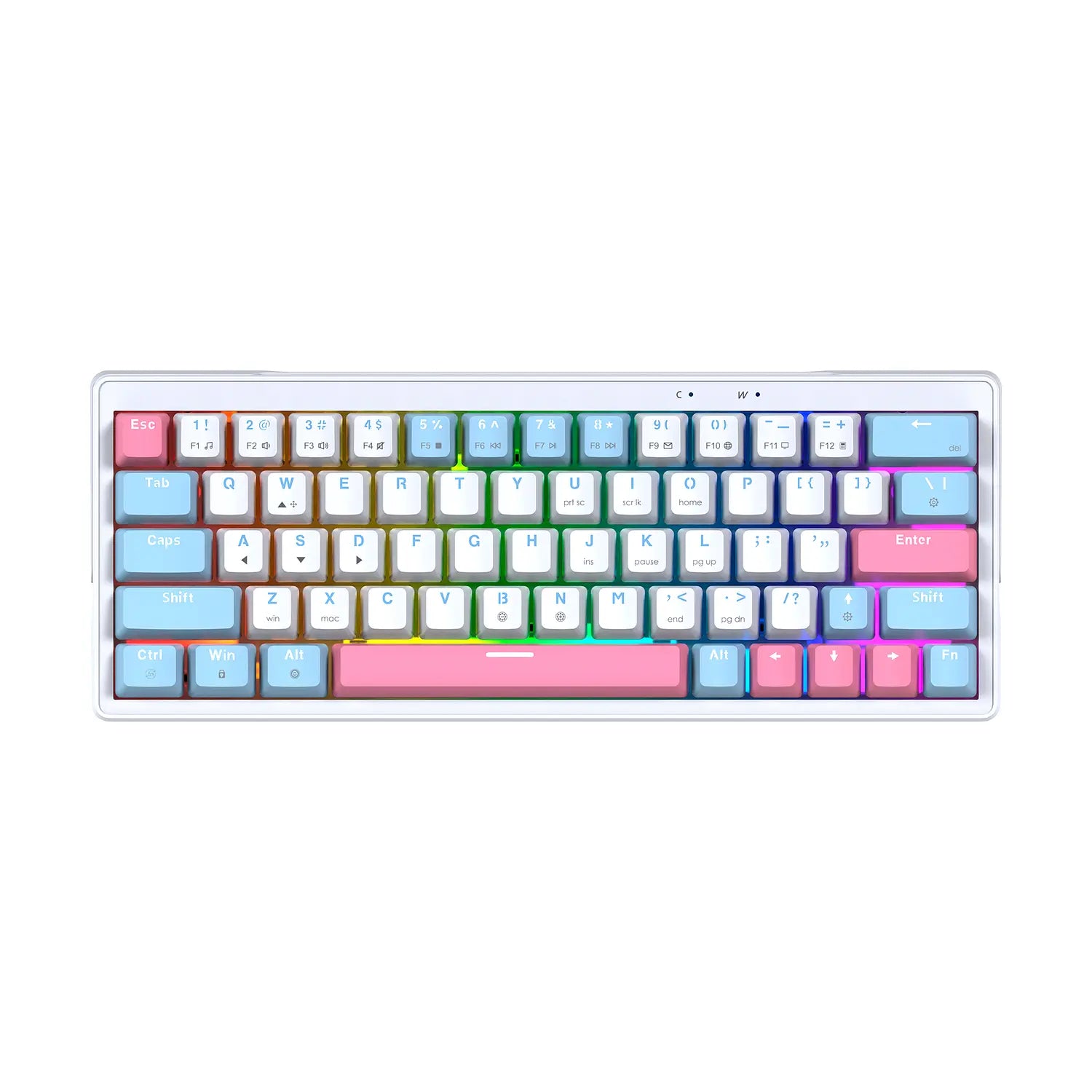 Teclado Gamer Mecanico Fantech Atom X63 Mk611 Ame White Switch Taro