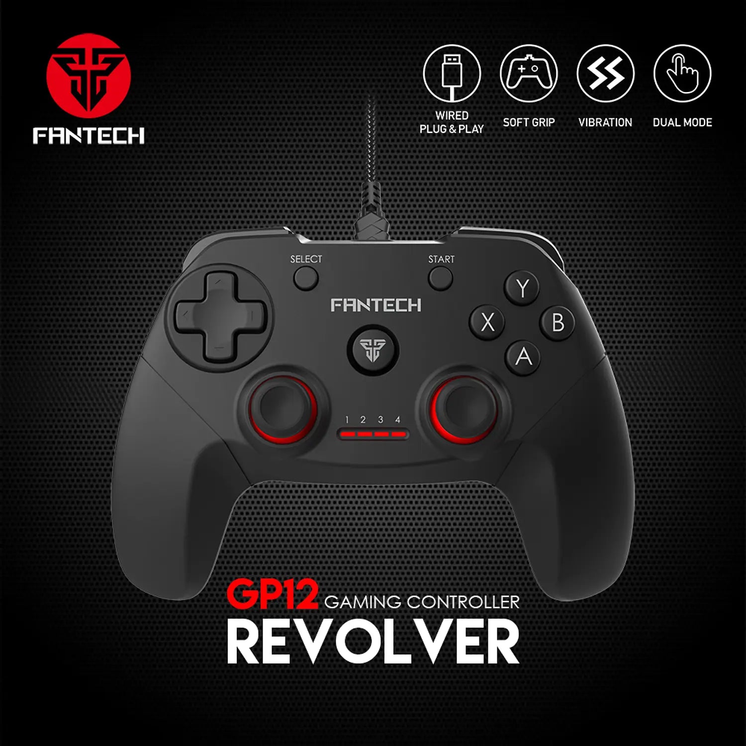 Control Joystick Fantech Revolver Gp12 Negro – imagen 2