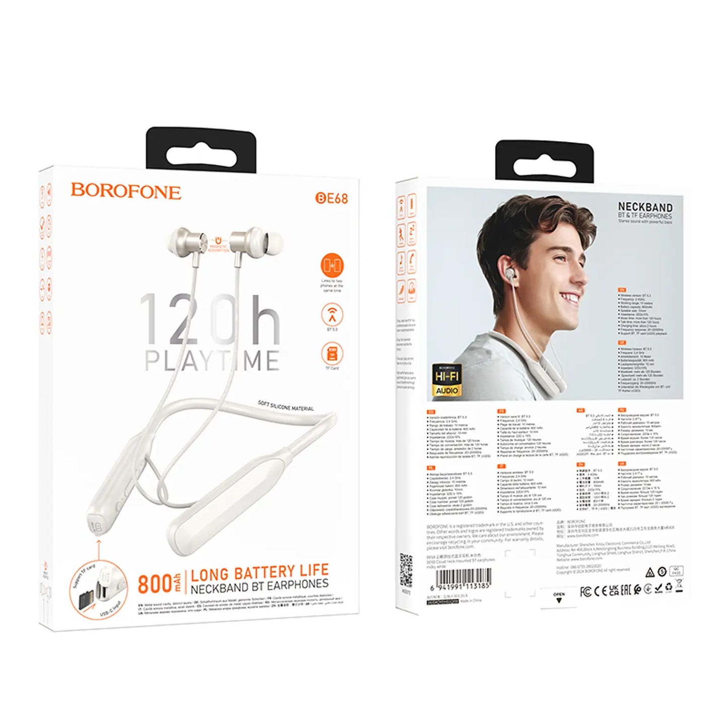 Audífonos Bluetooth In Ear Borofone Be68 Cloud Blanco – imagen 2