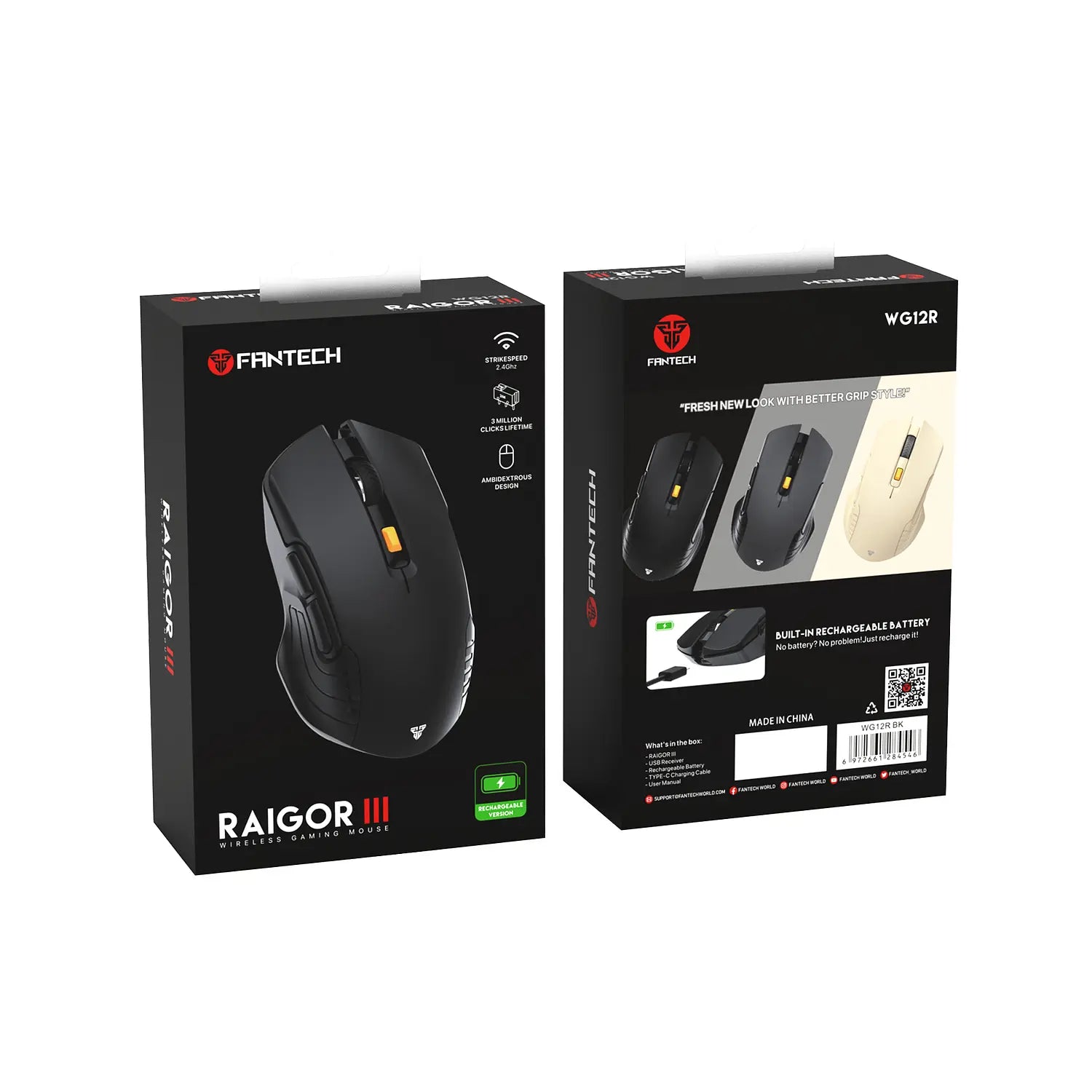Mouse Gamer Fantech Inalambrico Raigor III WG12R Negro – imagen 2