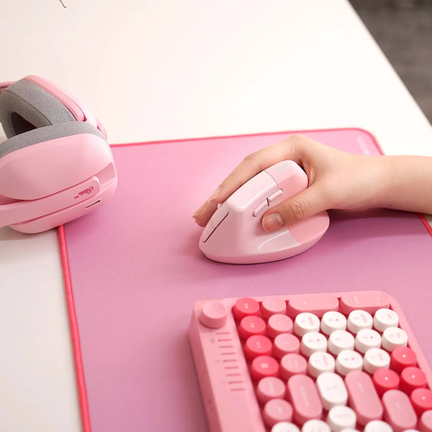 Mouse Inalámbrico Vertical Fantech W195r Go Comfy Rosa – imagen 3