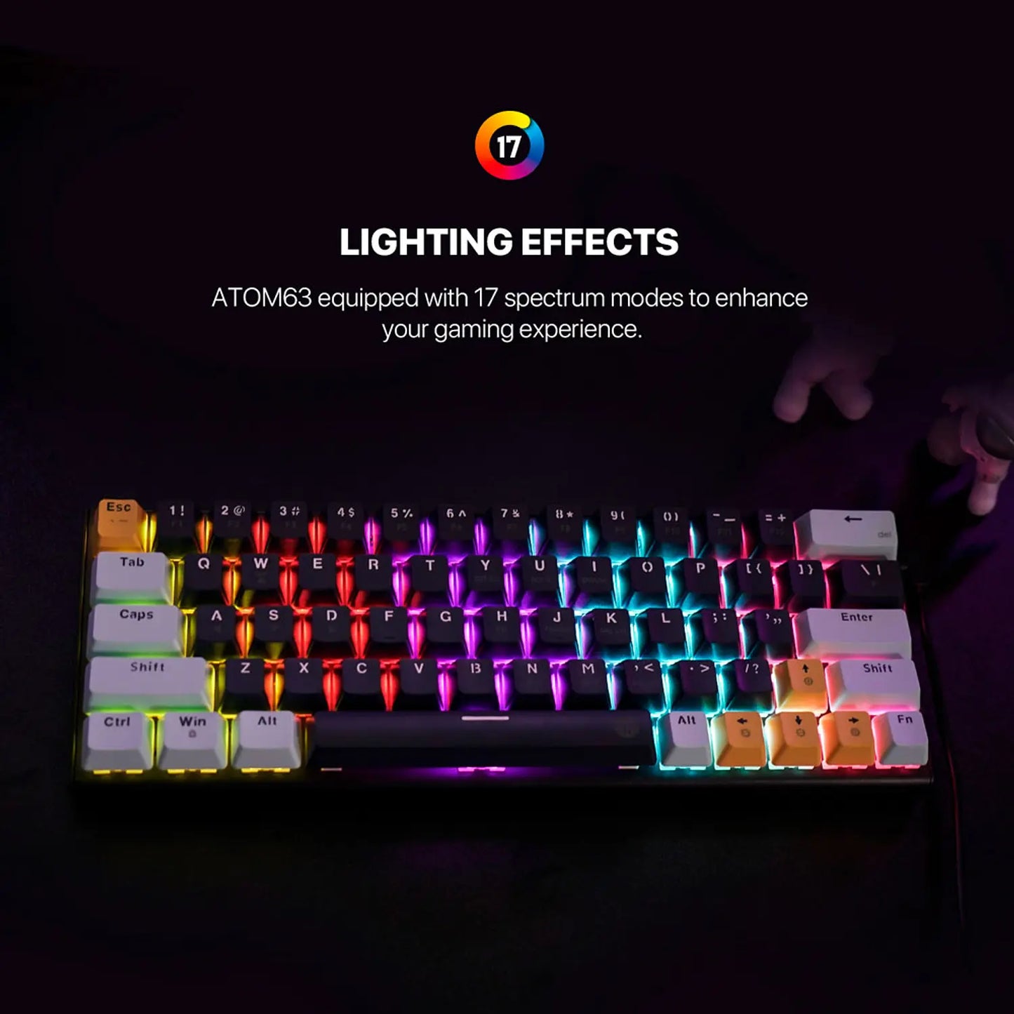 Teclado Gamer Mecanico Fantech Atom63 Rgb Navy Mk874v2 – imagen 4
