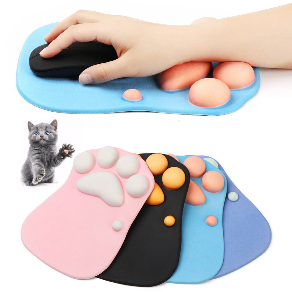 Mousepad Antideslizante Patas De Gato 27x20 Rosado Gris – imagen 4