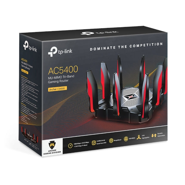 Router Gamer TriBanda TP-Link AC5400X MU-MIMO Quad-Core Negro – imagen 2
