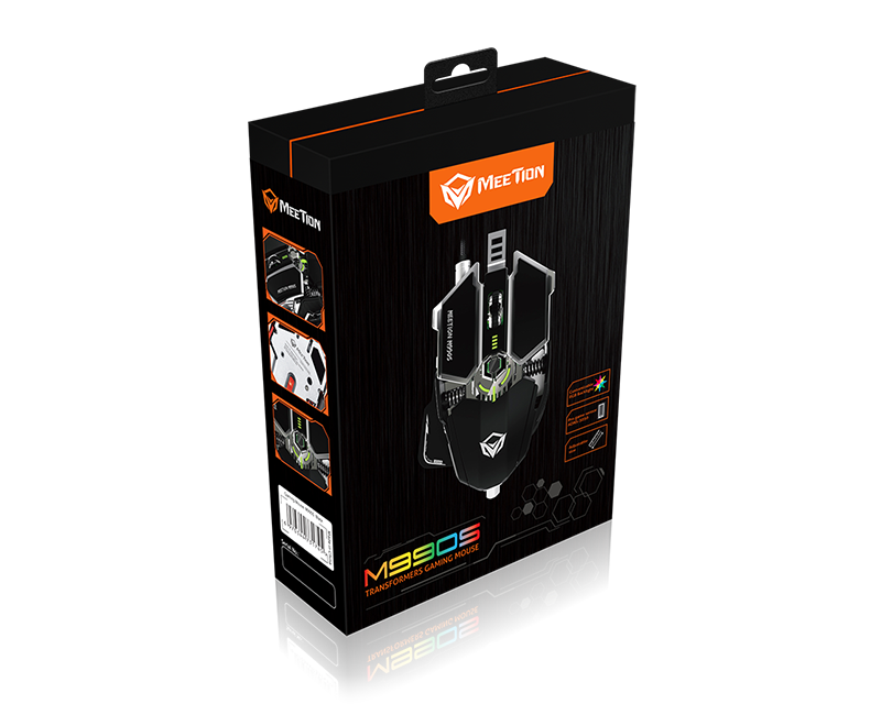 Mouse Gamer Meetion Transformer Metalic Pro M990s Rgb Negro – imagen 2