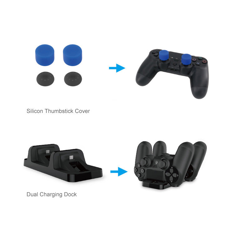 Kit Gamer Ps4 Ps4 Pro Dobe 5 En 1 TP4-18101 Negro – imagen 3