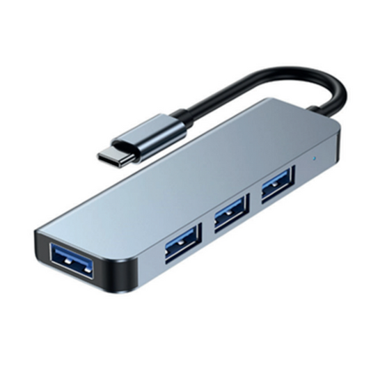 Adaptador Hub Tipo C 4 en 1 BYL-2013T Gris