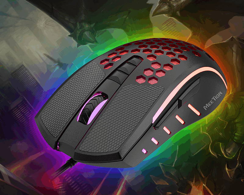 Mouse Gamer Meetion Gm015 Rgb Negro – imagen 5