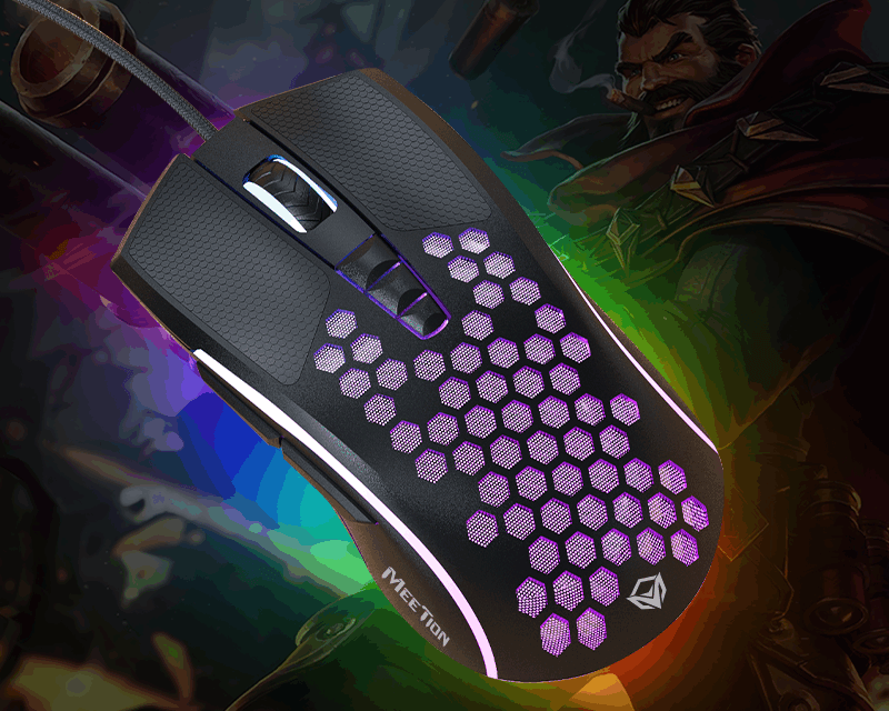 Mouse Gamer Meetion Gm015 Rgb Negro – imagen 6