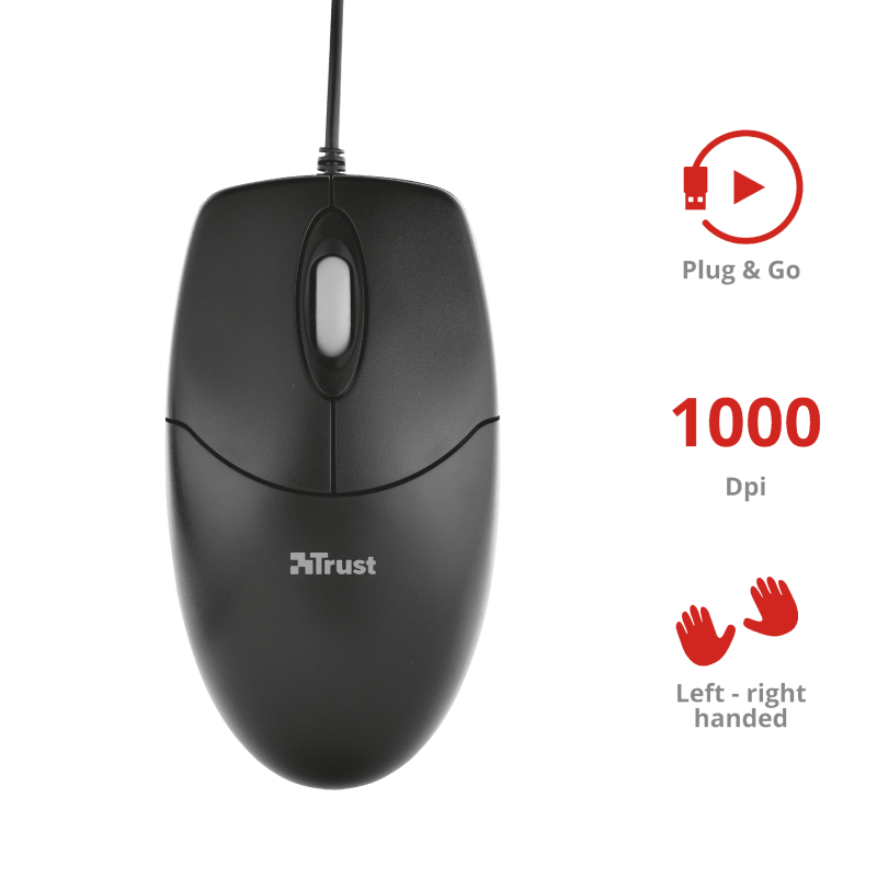 Mouse Mini Trust Basi Negro – imagen 2