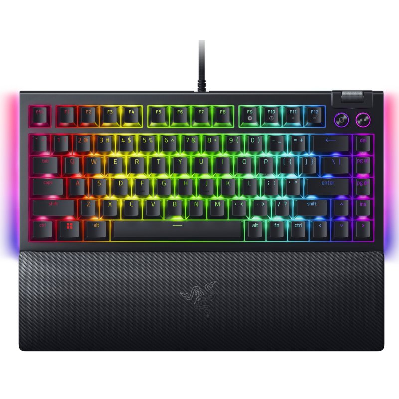 Teclado Gamer Razer Blackwidow V4 75% Switch Verde Negro