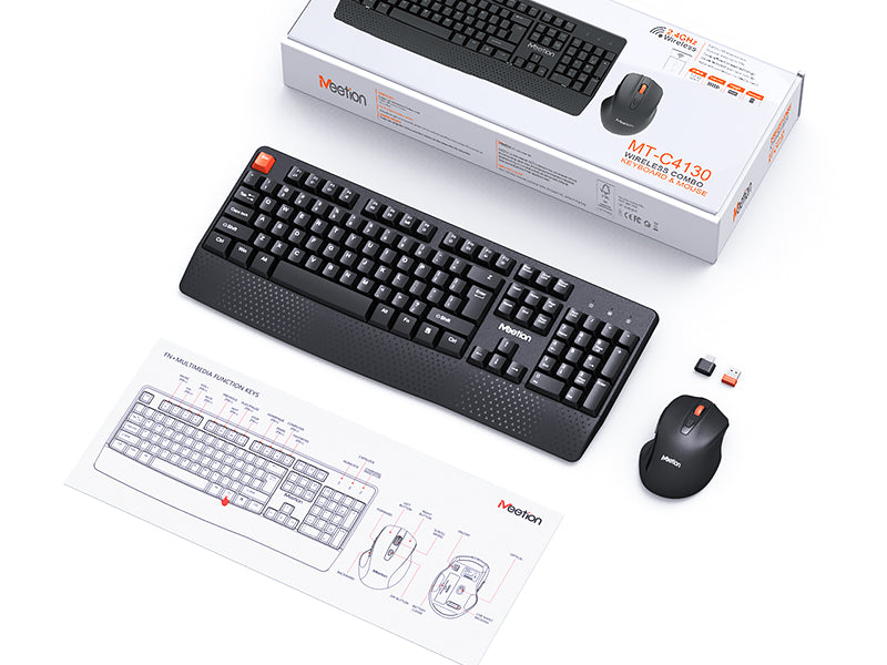 Kit Teclado + Mouse Inalámbrico Meetion Mt-C4130 Español Negro – imagen 2