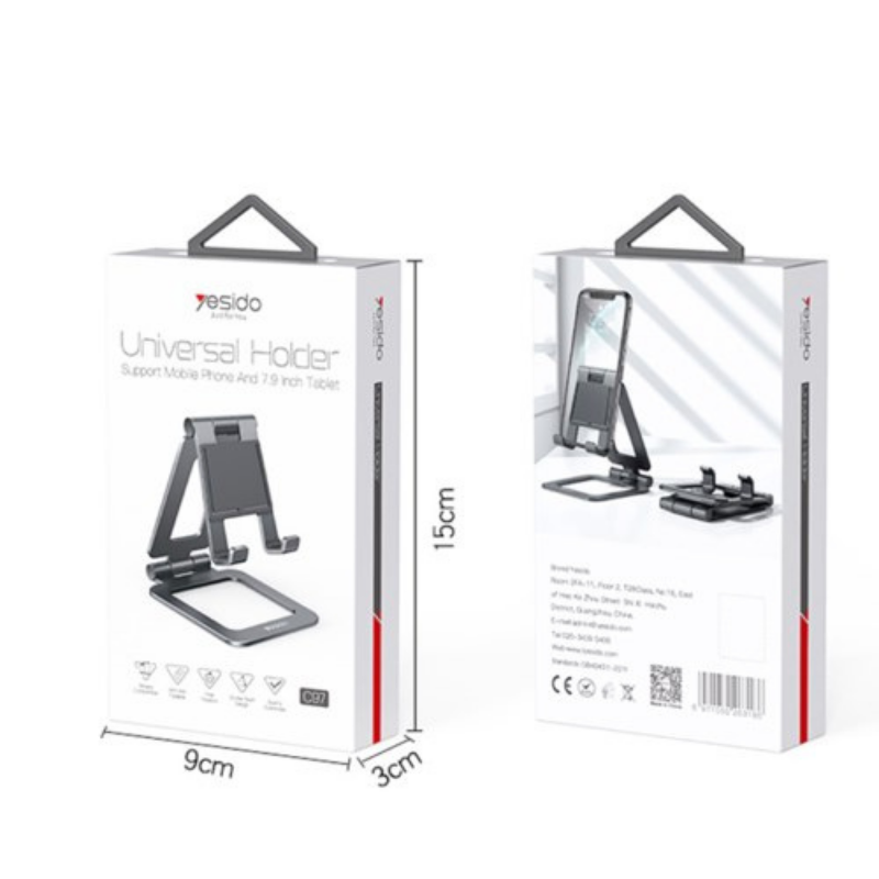 Soporte Para Celular y Tablet Aluminio Yesido C98 Negro – imagen 2