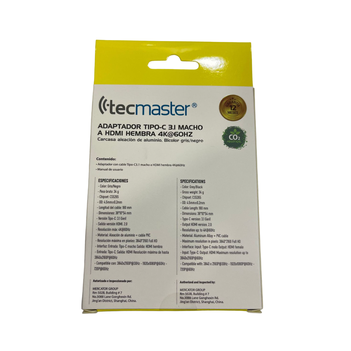 Adaptador Hub Tipo C A Hdmi Tecmaster Gris – imagen 3