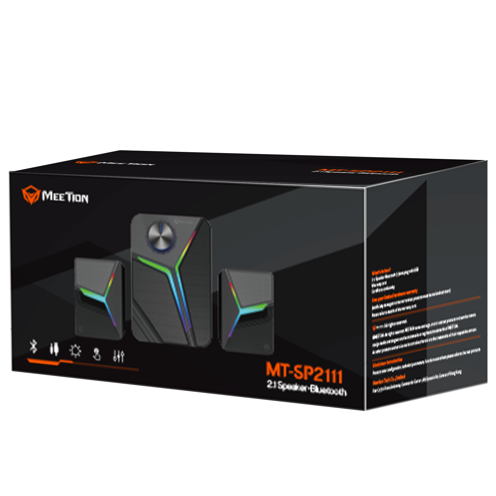 Parlante Escritorio Meetion MT-SP2111 2.1 Rgb Negro – imagen 3