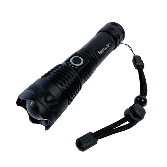 Linterna Recargable Tecmaster 20w Tipo C Tm-800105 Negro