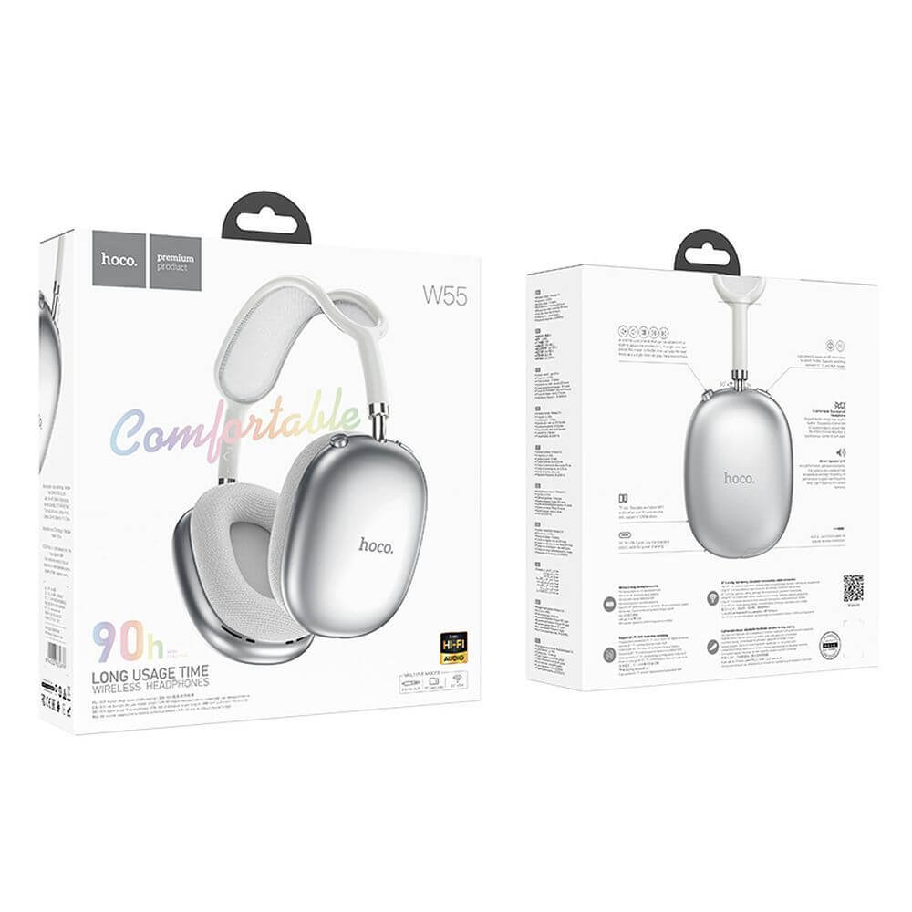 Audífonos Bluetooth Hoco W55 Headset 90 Horas Gris – imagen 2
