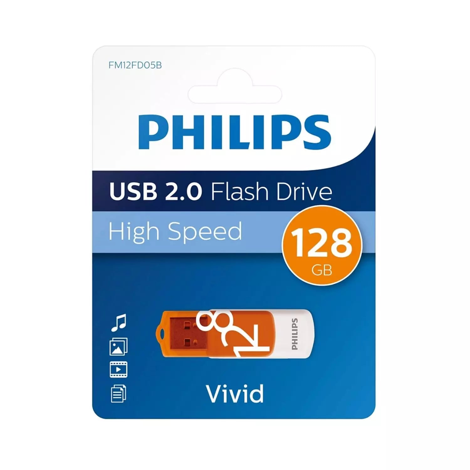 Pendrive Philips 128 GB Usb 2.0 Vivid Naranjo – imagen 3