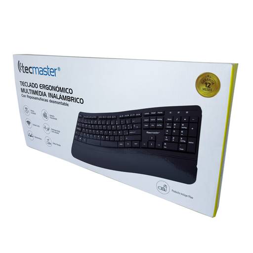Teclado Inalambrico Ergonomico Tecmaster TM-100567 Negro – imagen 3