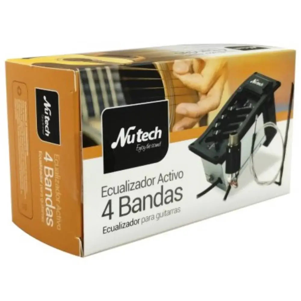 Ecualizador Activo Nutech 4 bandas Para Guitarra Acústica Negro