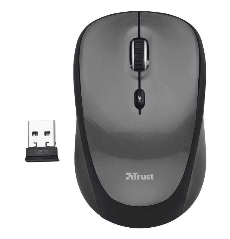 Mouse Inalámbrico Trust Yvi Negro