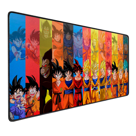 Mousepad Gamer Antideslizante 90x40 Diseño Transformaciones Goku