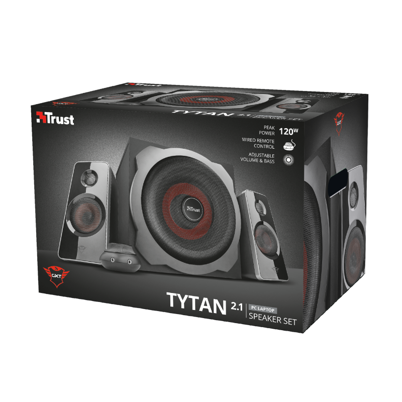 Parlante Subwoofer Trust Tytan 2.1 Gxt 38 Ultimate Bass Negro – imagen 4