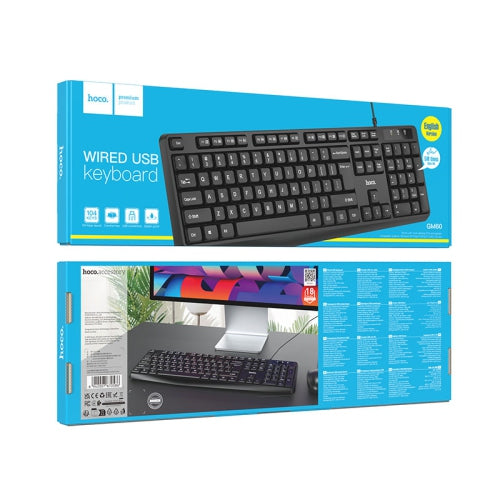 Teclado Con Cable Usb Hoco Gm60 Ingles Negro – imagen 2