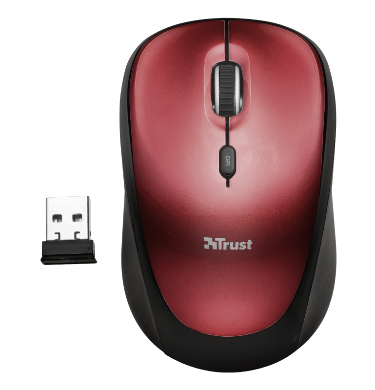 Mouse Inalámbrico Trust Yvi Rojo
