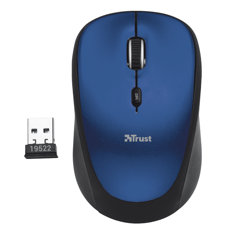 Mouse Inalámbrico Trust Yvi Azul