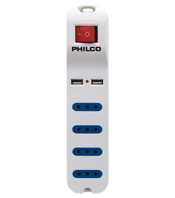 Alargador Extension Xt41 Usb 4 Pos Philco Blanco – imagen 2