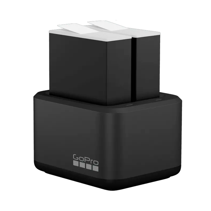 Cargador De Bateria Dual Gopro Hero 9 10 11 12 + 2 Baterias Enduro Negro – imagen 2