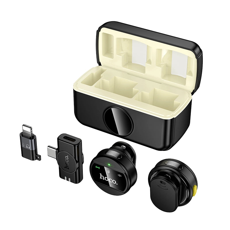 Microfono Inalambrico Externo Hoco L22 Doble Usb-C + IP Negro – imagen 5