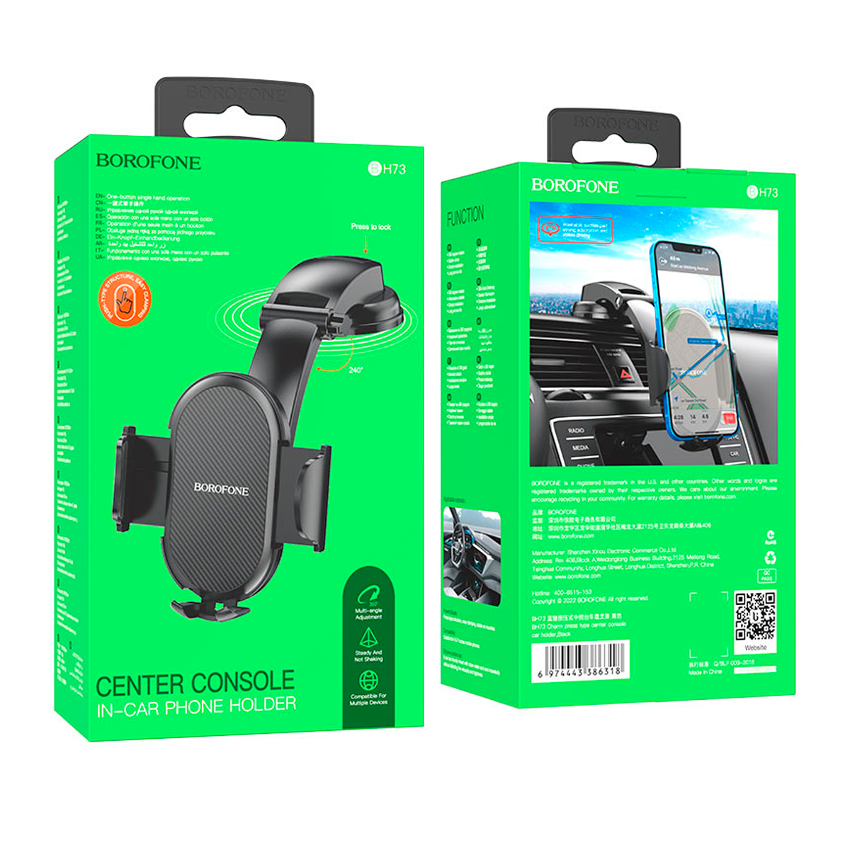 Soporte De Auto Tablero Borofone Bh73 Negro – imagen 2