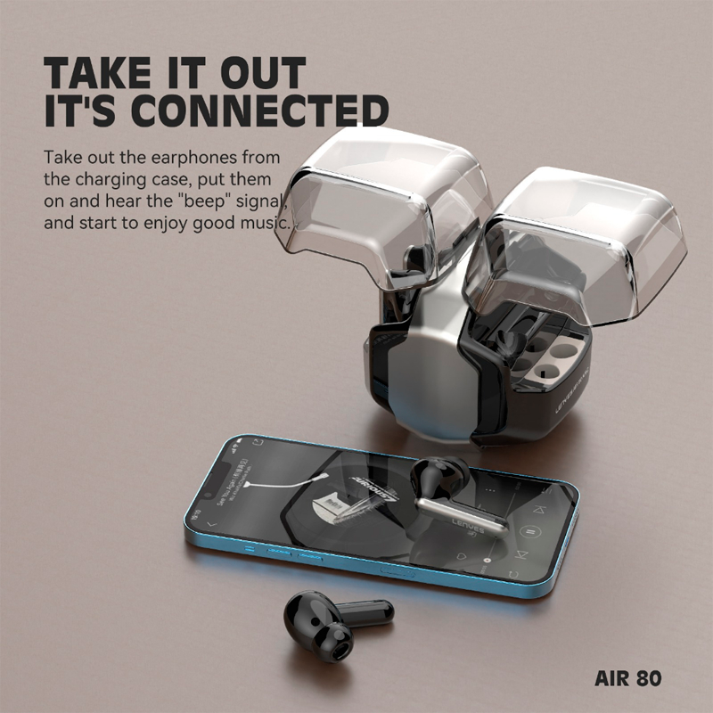 Audífonos In Ear Bluetooth Lenyes Tesla Tws Air 80 Blanco – imagen 3